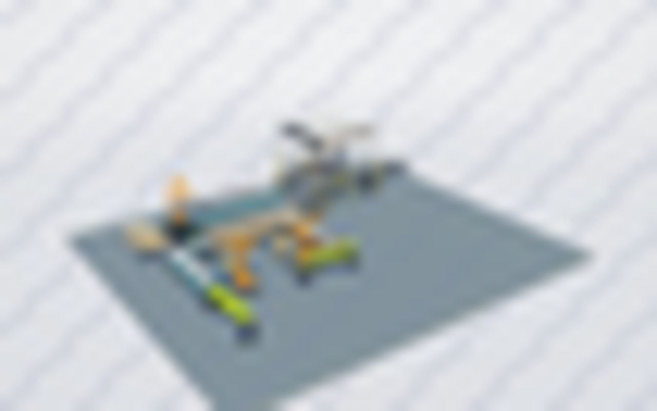 DTY Tray Stacking — Three-Robot Cell — blurred preview, opened after an NDA request